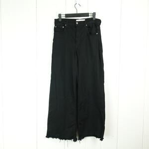 Reformation Jeans Womens SZ 28 Stretch Flood Wide Leg Raw Hem High Rise Baggy